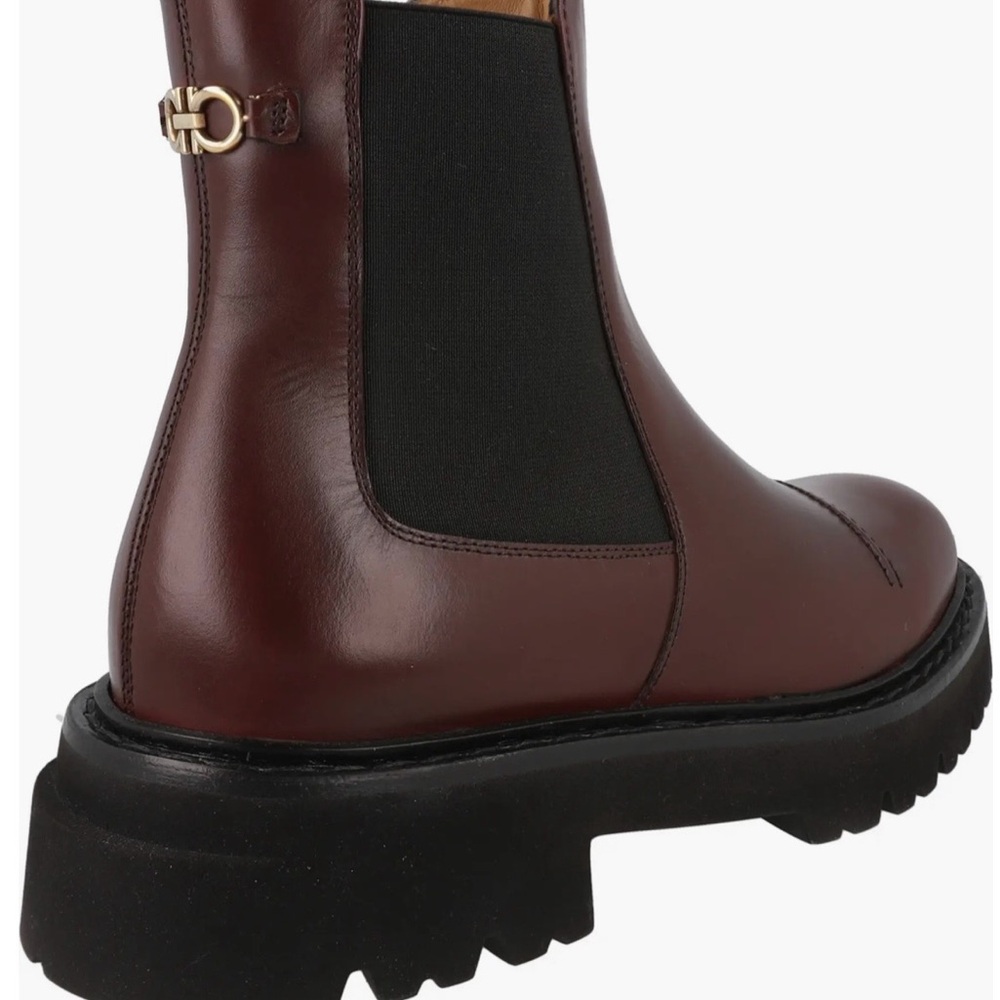 NWT Men’s Ferragamo George 2 Brown Leather Chelsea Boots US Men’s 9.5 - Picture 6 of 7